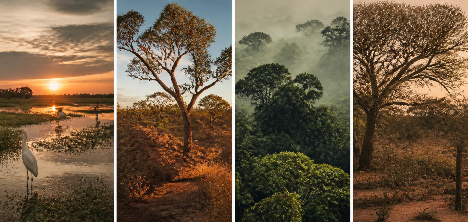 Pantanal, Cerrado, Mata Atlântica e Chaco