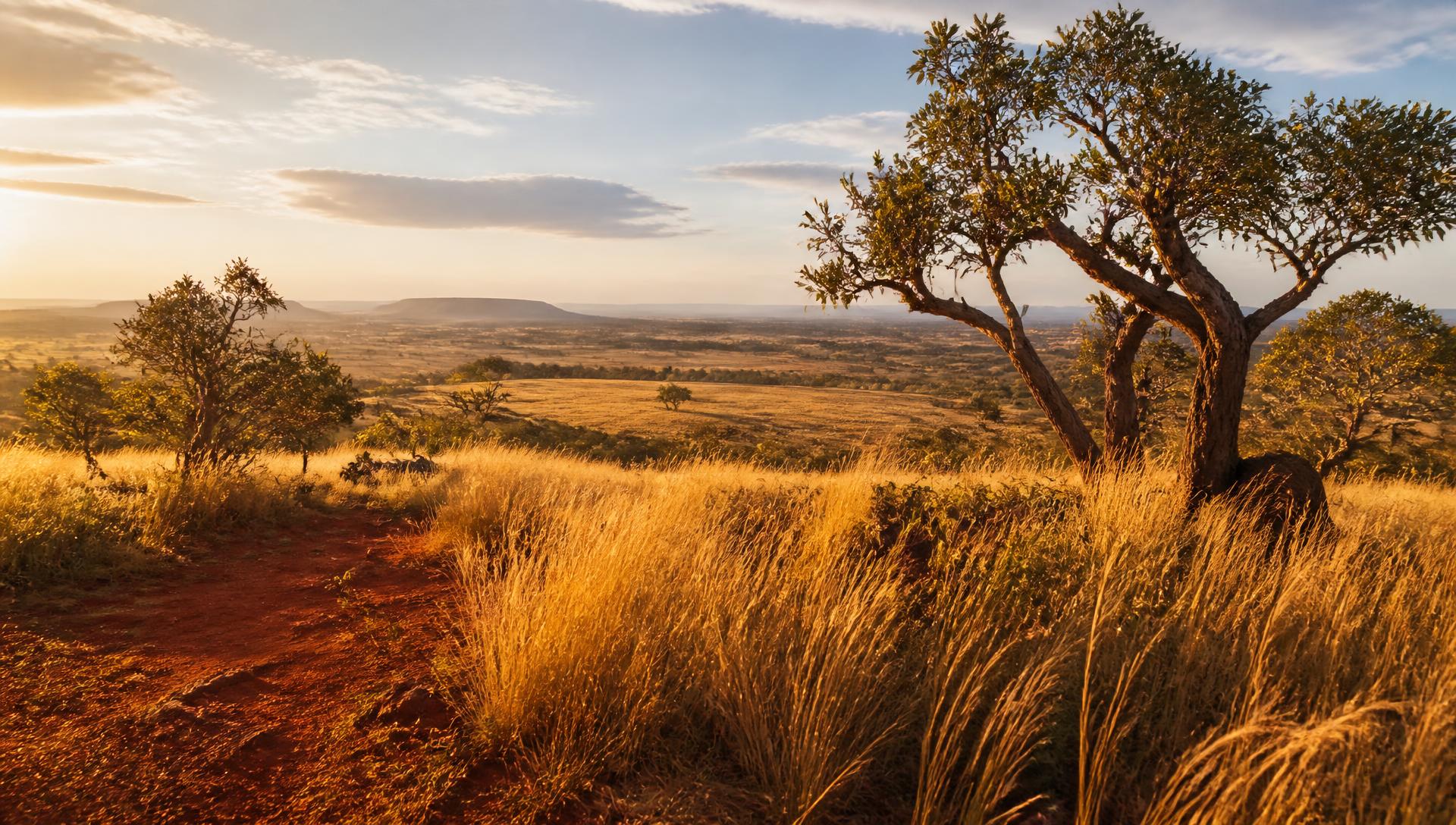 Paisagem do Cerrado na hora dourada
